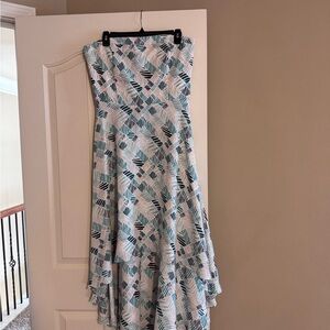 White House Black Market Strapless Patterned Dress